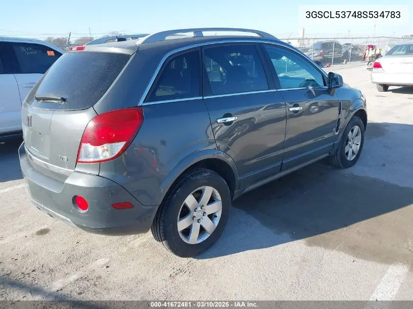 2008 Saturn Vue V6 Xr VIN: 3GSCL53748S534783 Lot: 41672481