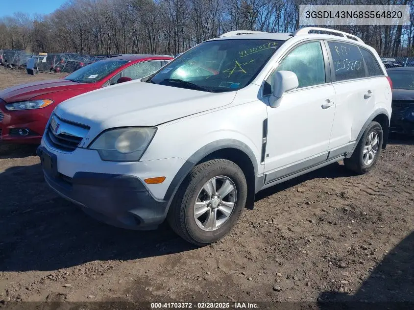 2008 Saturn Vue V6 Xe VIN: 3GSDL43N68S564820 Lot: 41703372