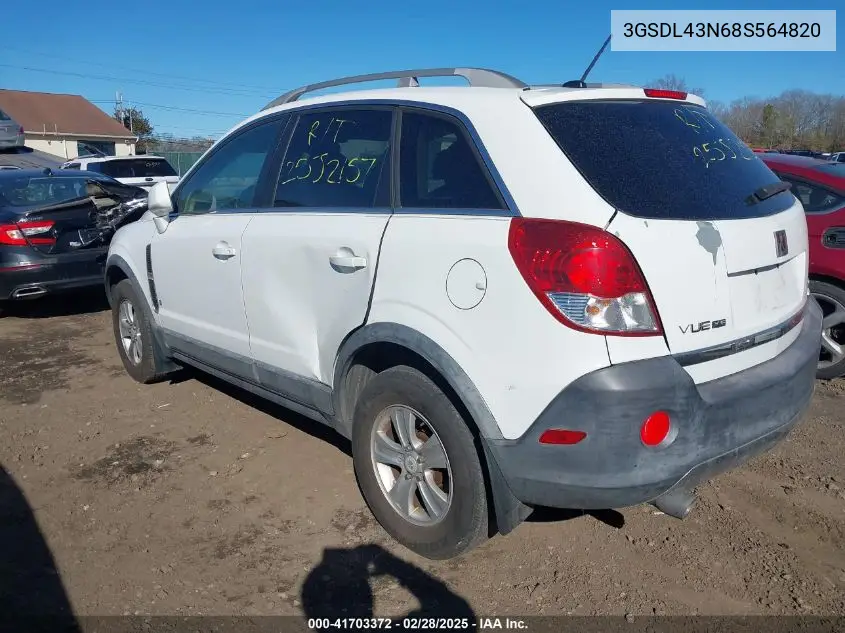 2008 Saturn Vue V6 Xe VIN: 3GSDL43N68S564820 Lot: 41703372