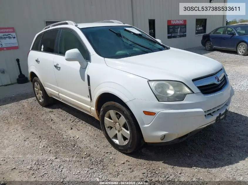 2008 Saturn Vue V6 Xr VIN: 3GSCL53738S533611 Lot: 42038462