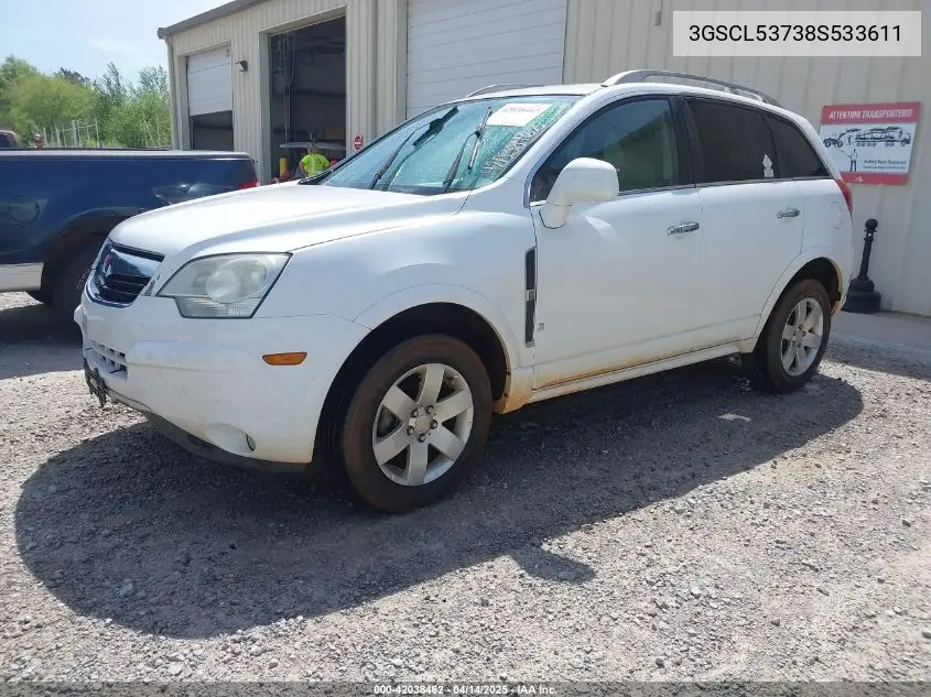 2008 Saturn Vue V6 Xr VIN: 3GSCL53738S533611 Lot: 42038462