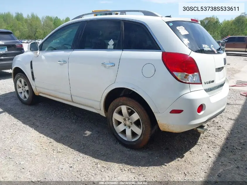 2008 Saturn Vue V6 Xr VIN: 3GSCL53738S533611 Lot: 42038462