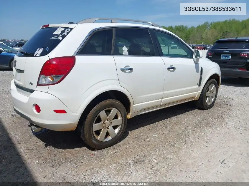 2008 Saturn Vue V6 Xr VIN: 3GSCL53738S533611 Lot: 42038462