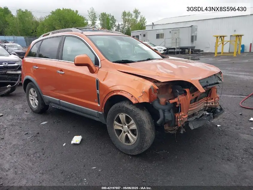 2008 Saturn Vue V6 Xe VIN: 3GSDL43NX8S596430 Lot: 42197557