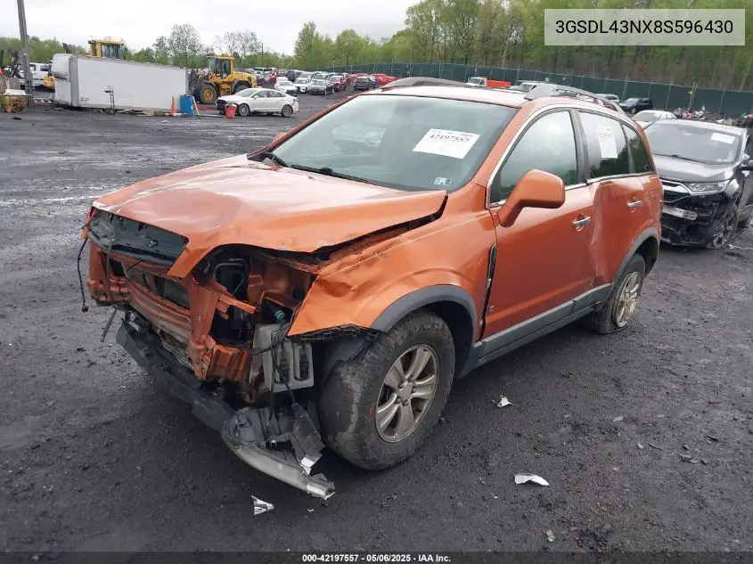 2008 Saturn Vue V6 Xe VIN: 3GSDL43NX8S596430 Lot: 42197557