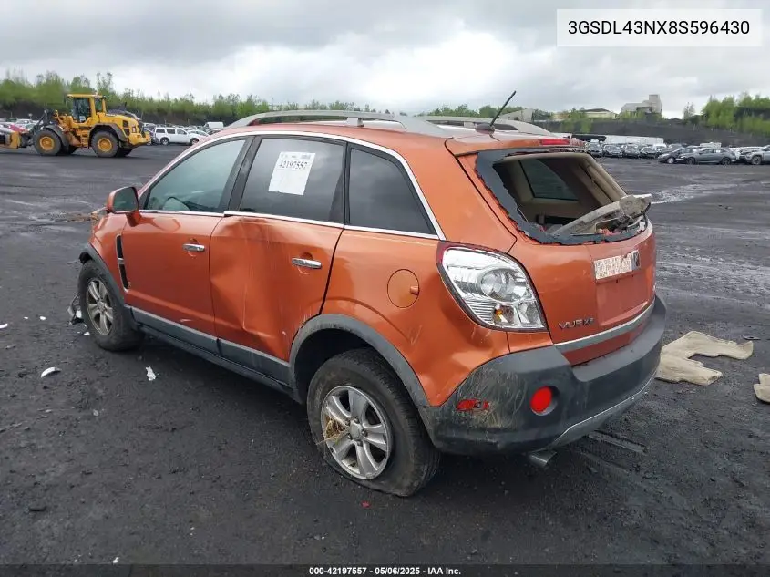 2008 Saturn Vue V6 Xe VIN: 3GSDL43NX8S596430 Lot: 42197557
