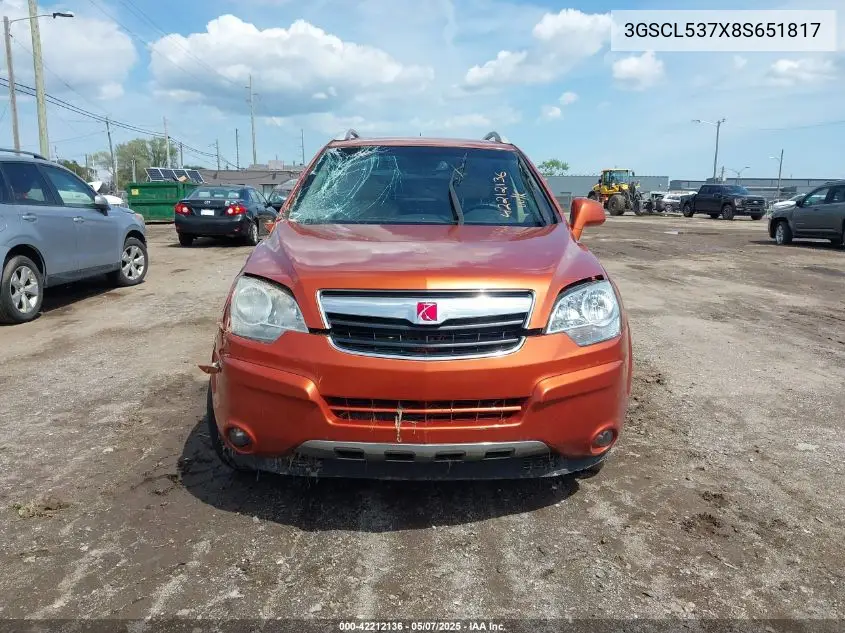 2008 Saturn Vue V6 Xr VIN: 3GSCL537X8S651817 Lot: 42212136