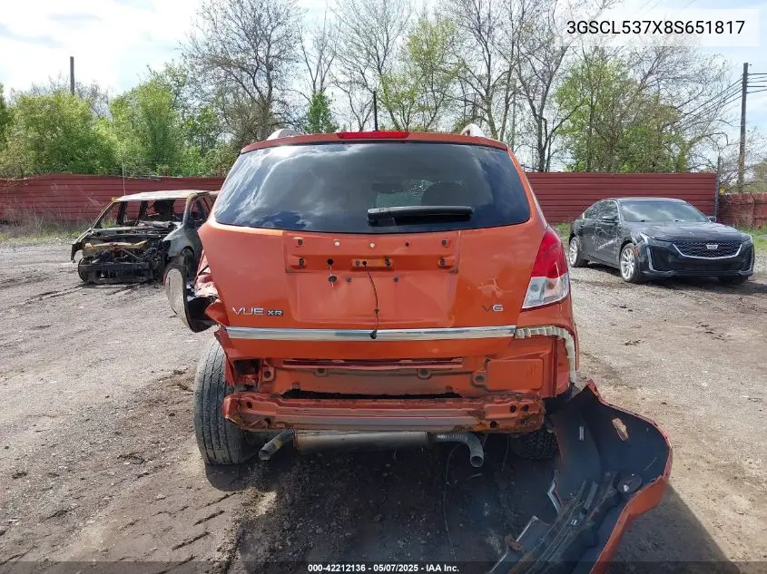 2008 Saturn Vue V6 Xr VIN: 3GSCL537X8S651817 Lot: 42212136