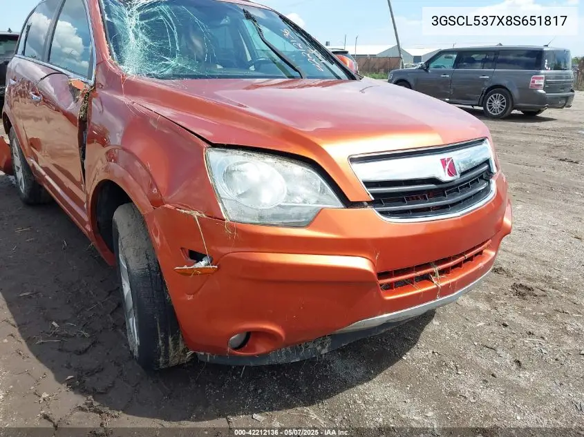 2008 Saturn Vue V6 Xr VIN: 3GSCL537X8S651817 Lot: 42212136