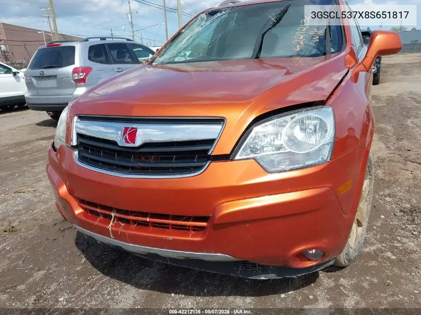 2008 Saturn Vue V6 Xr VIN: 3GSCL537X8S651817 Lot: 42212136