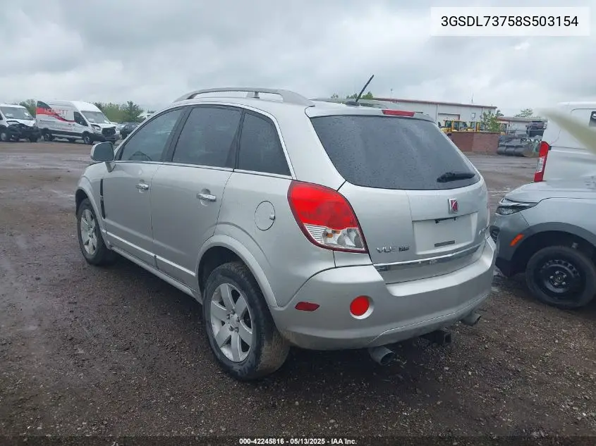 2008 Saturn Vue V6 Xr VIN: 3GSDL73758S503154 Lot: 42245816