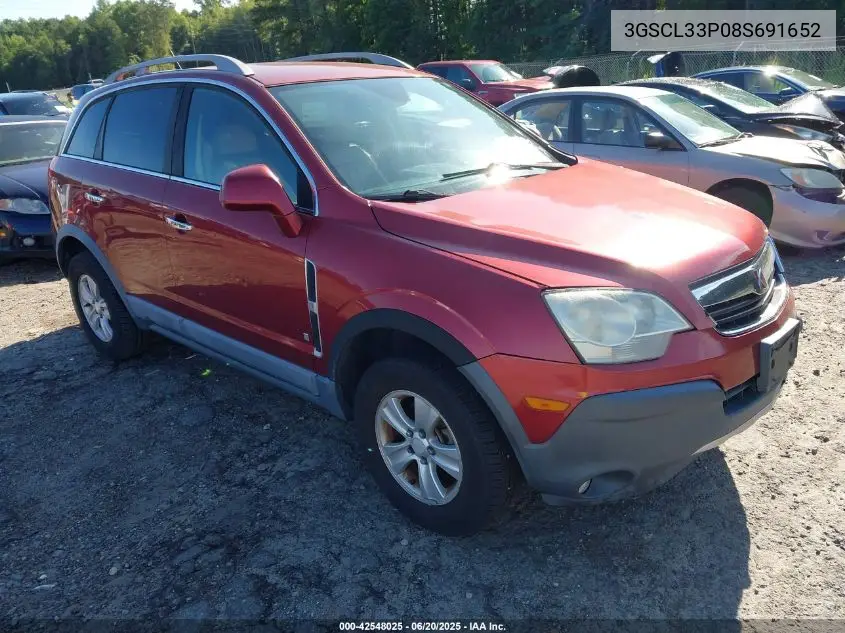 2008 Saturn Vue 4-Cyl Xe VIN: 3GSCL33P08S691652 Lot: 42548025
