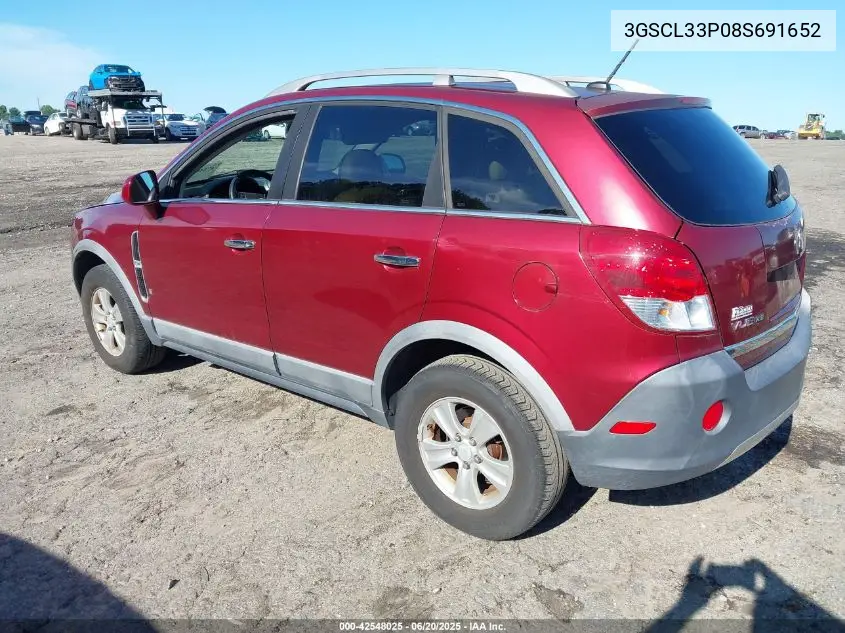 2008 Saturn Vue 4-Cyl Xe VIN: 3GSCL33P08S691652 Lot: 42548025