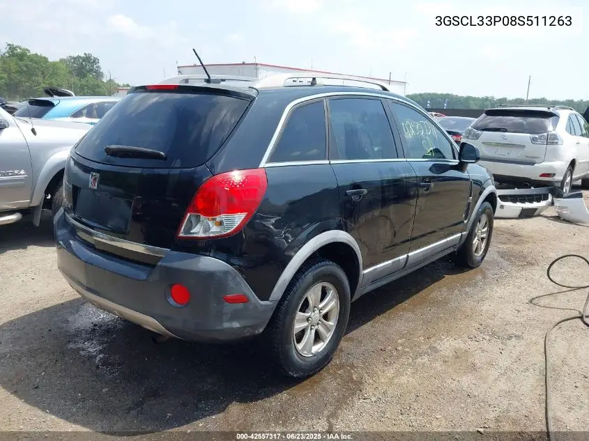 2008 Saturn Vue 4-Cyl Xe VIN: 3GSCL33P08S511263 Lot: 42557317