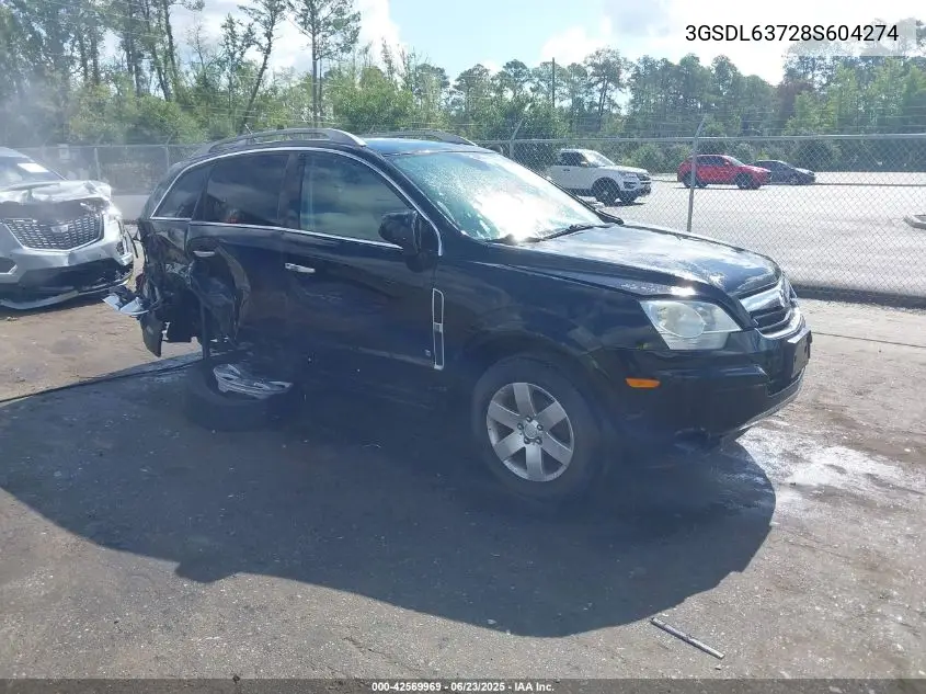 2008 Saturn Vue V6 Xr VIN: 3GSDL63728S604274 Lot: 42569969