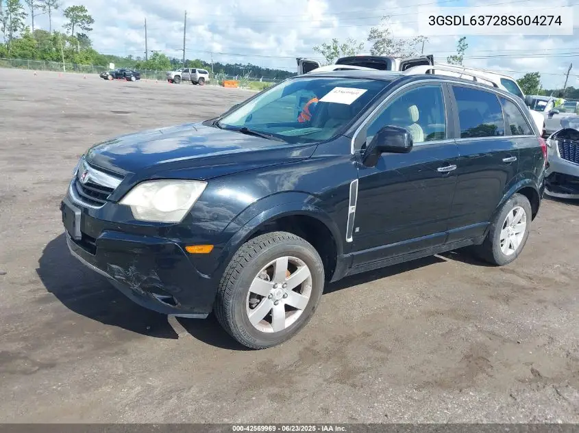 2008 Saturn Vue V6 Xr VIN: 3GSDL63728S604274 Lot: 42569969