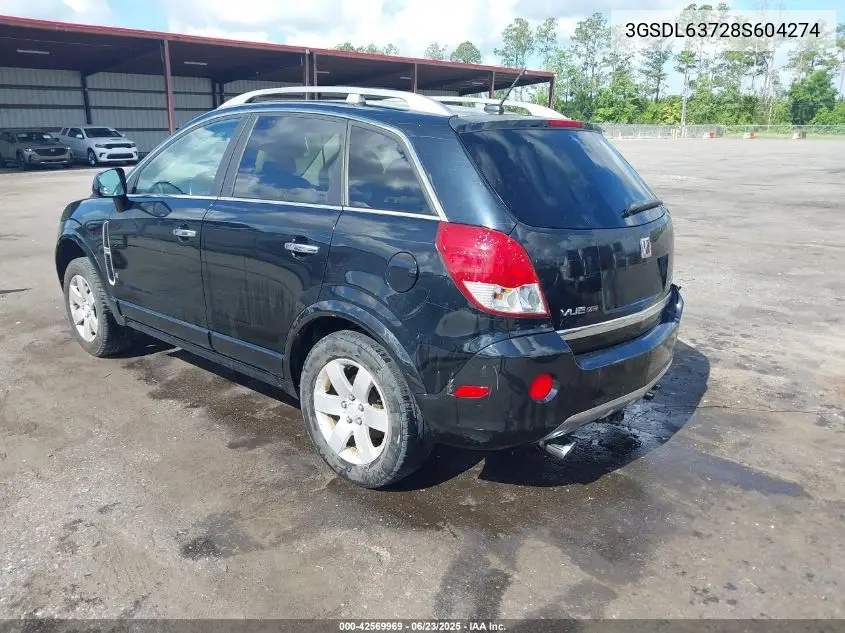 2008 Saturn Vue V6 Xr VIN: 3GSDL63728S604274 Lot: 42569969