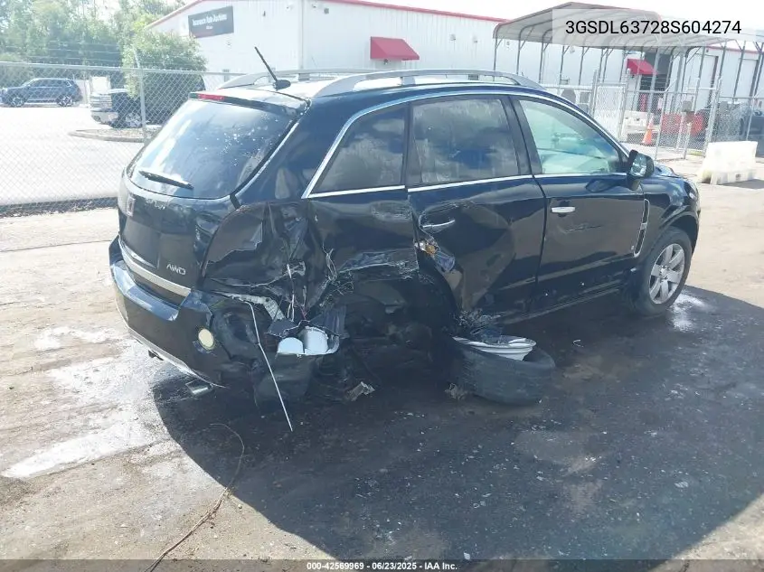 2008 Saturn Vue V6 Xr VIN: 3GSDL63728S604274 Lot: 42569969
