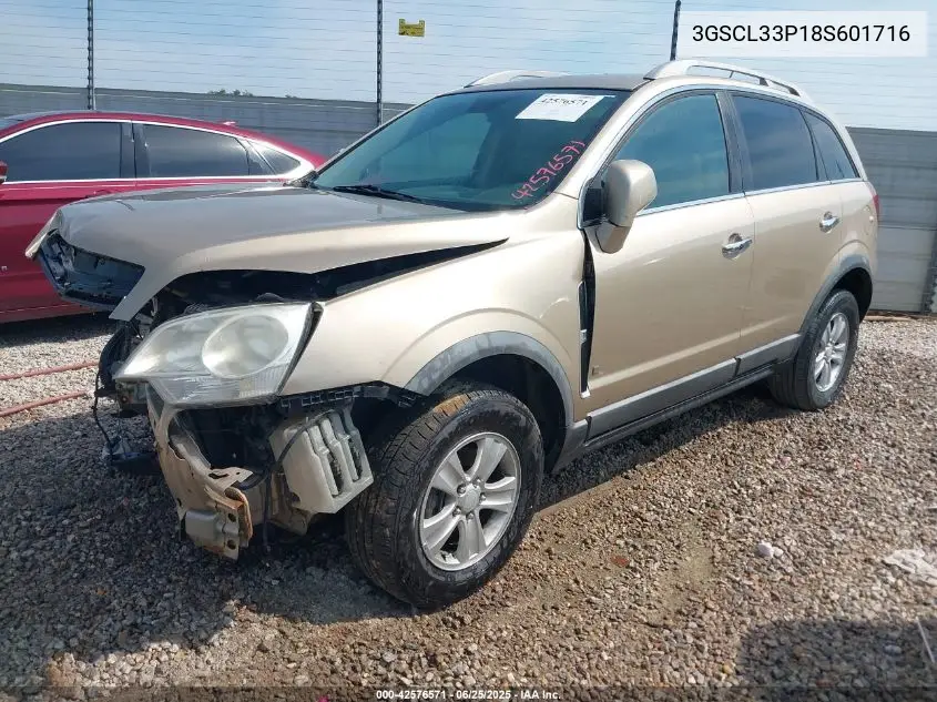 2008 Saturn Vue 4-Cyl Xe VIN: 3GSCL33P18S601716 Lot: 42576571