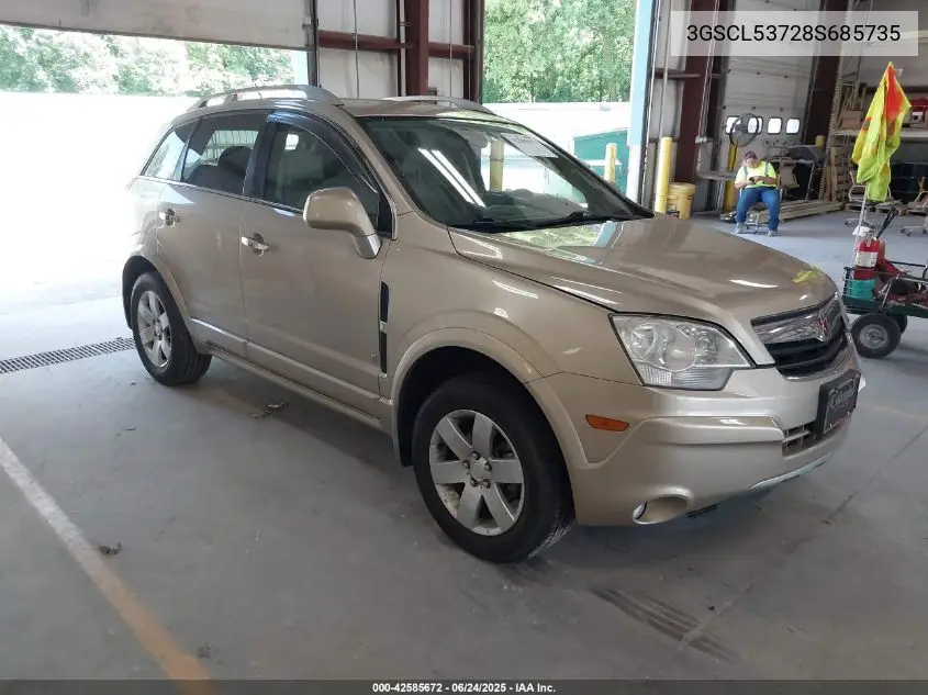 2008 Saturn Vue V6 Xr VIN: 3GSCL53728S685735 Lot: 42585672