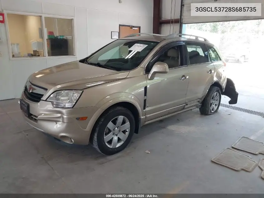 2008 Saturn Vue V6 Xr VIN: 3GSCL53728S685735 Lot: 42585672