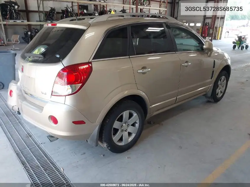 2008 Saturn Vue V6 Xr VIN: 3GSCL53728S685735 Lot: 42585672