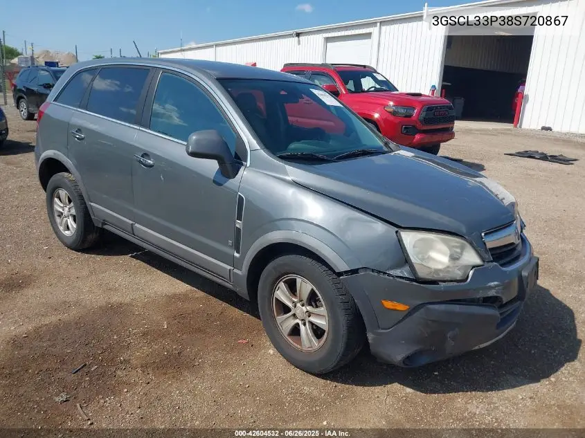 2008 Saturn Vue 4-Cyl Xe VIN: 3GSCL33P38S720867 Lot: 42604532