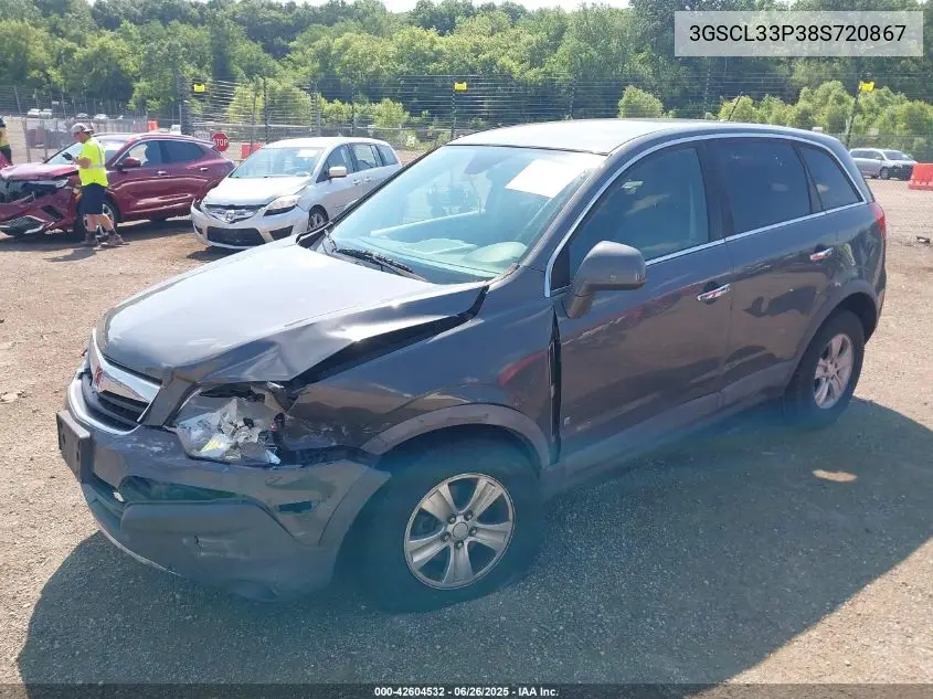 2008 Saturn Vue 4-Cyl Xe VIN: 3GSCL33P38S720867 Lot: 42604532