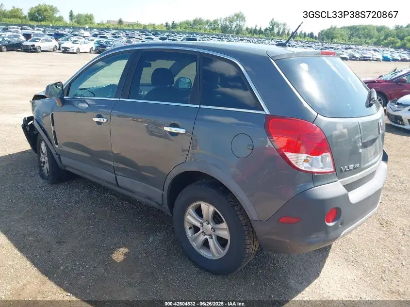 2008 Saturn Vue 4-Cyl Xe VIN: 3GSCL33P38S720867 Lot: 42604532
