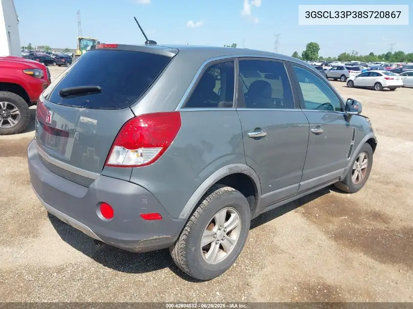 2008 Saturn Vue 4-Cyl Xe VIN: 3GSCL33P38S720867 Lot: 42604532