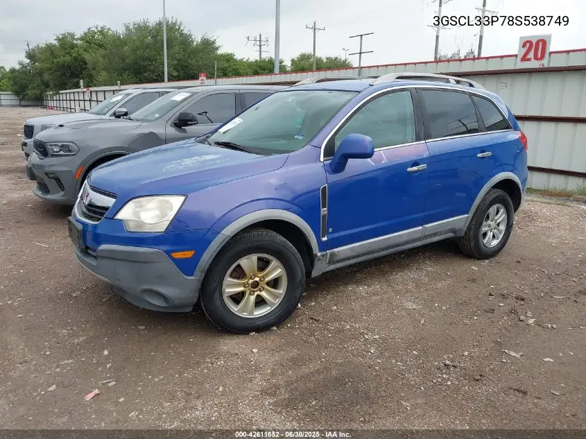2008 Saturn Vue 4-Cyl Xe VIN: 3GSCL33P78S538749 Lot: 42611652