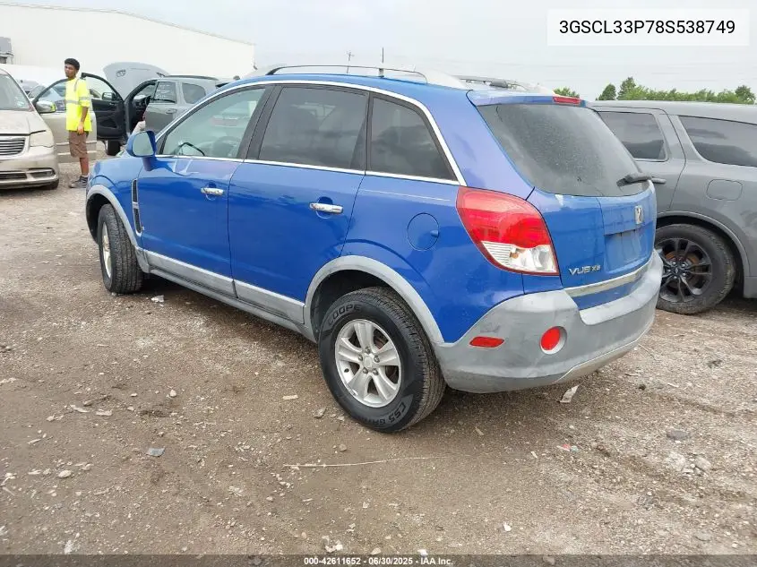 2008 Saturn Vue 4-Cyl Xe VIN: 3GSCL33P78S538749 Lot: 42611652