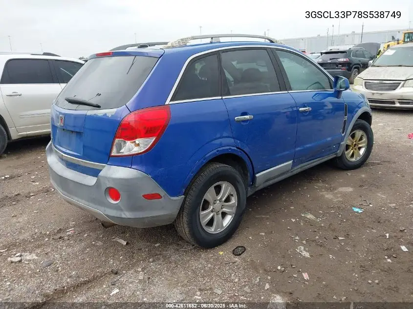 2008 Saturn Vue 4-Cyl Xe VIN: 3GSCL33P78S538749 Lot: 42611652