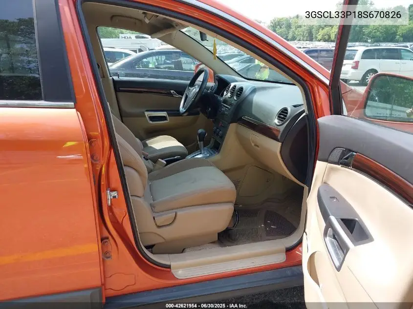 2008 Saturn Vue 4-Cyl Xe VIN: 3GSCL33P18S670826 Lot: 42621954