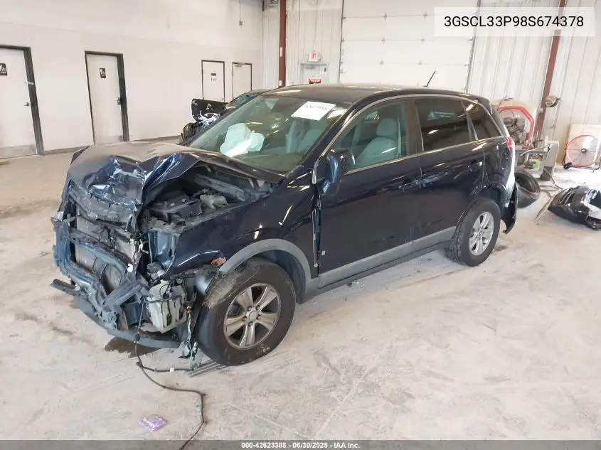 2008 Saturn Vue 4-Cyl Xe VIN: 3GSCL33P98S674378 Lot: 42623388