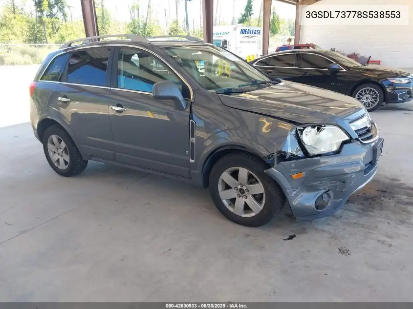 2008 Saturn Vue V6 Xr VIN: 3GSDL73778S538553 Lot: 42630533
