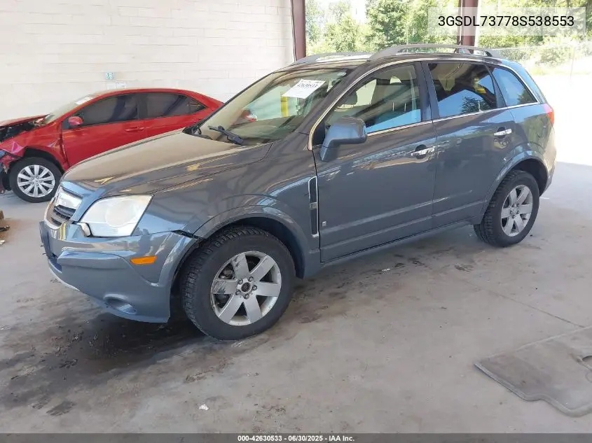 2008 Saturn Vue V6 Xr VIN: 3GSDL73778S538553 Lot: 42630533