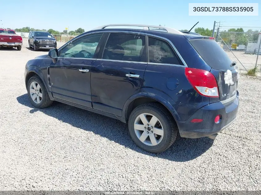 2008 Saturn Vue V6 Xr VIN: 3GSDL73788S535905 Lot: 42680445