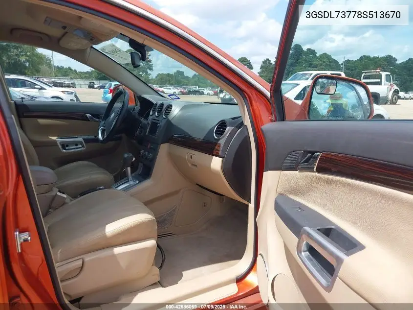 2008 Saturn Vue V6 Xr VIN: 3GSDL73778S513670 Lot: 42686069