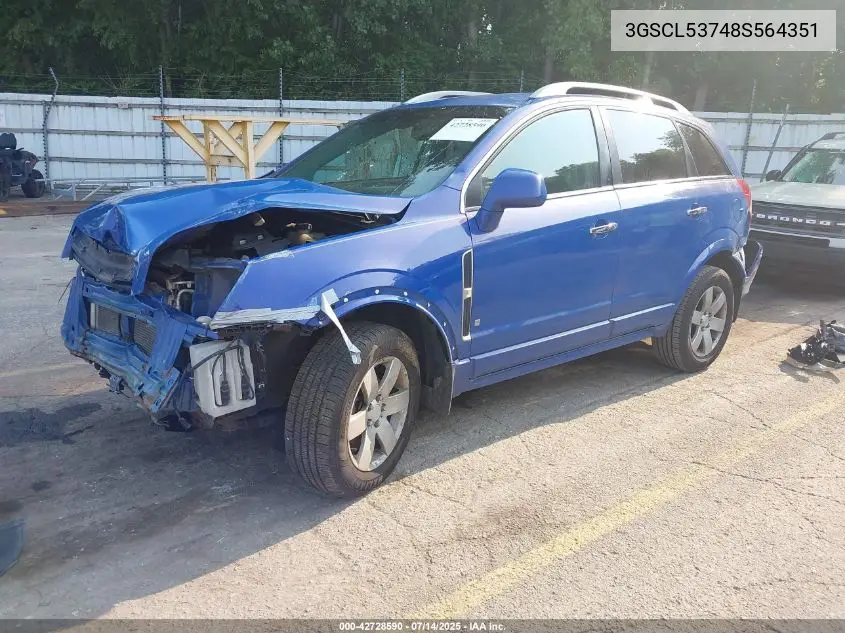 2008 Saturn Vue V6 Xr VIN: 3GSCL53748S564351 Lot: 42728590