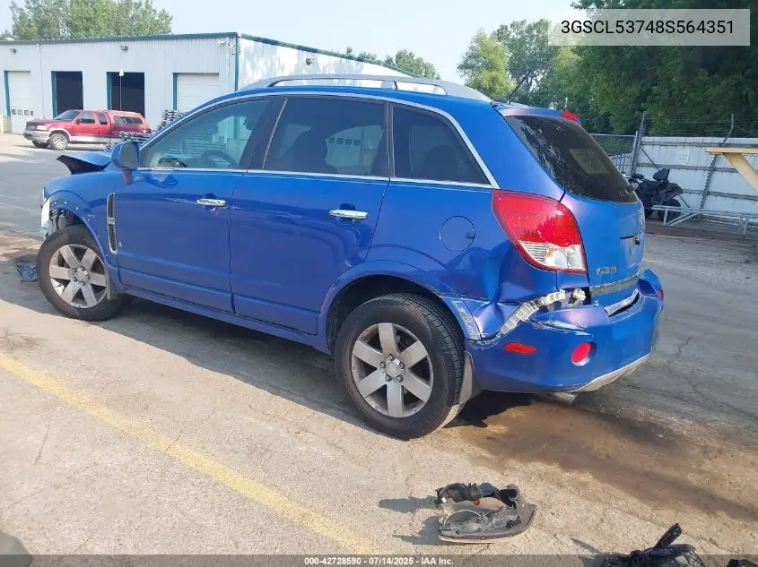 2008 Saturn Vue V6 Xr VIN: 3GSCL53748S564351 Lot: 42728590