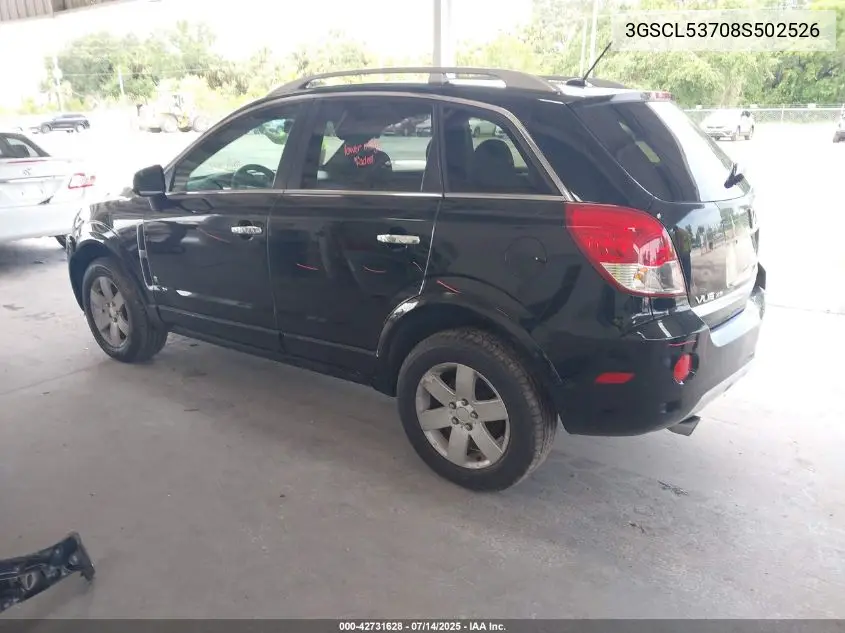 2008 Saturn Vue V6 Xr VIN: 3GSCL53708S502526 Lot: 42731628