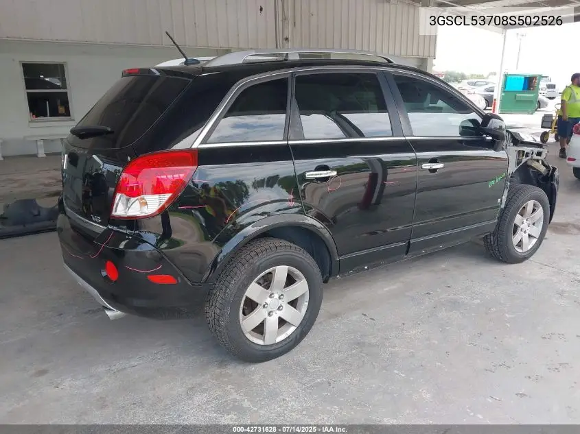 2008 Saturn Vue V6 Xr VIN: 3GSCL53708S502526 Lot: 42731628