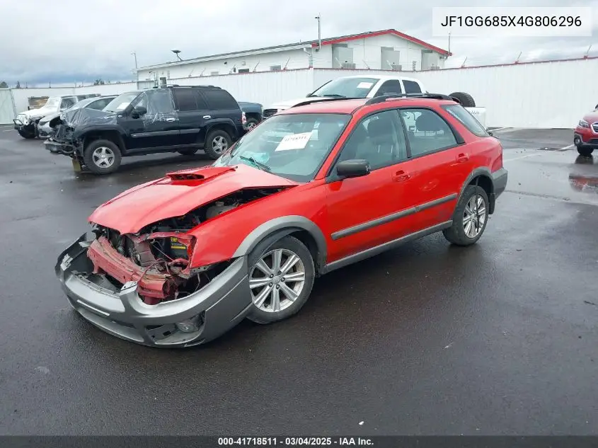 2004 Subaru Impreza Outback Sport VIN: JF1GG685X4G806296 Lot: 41718511