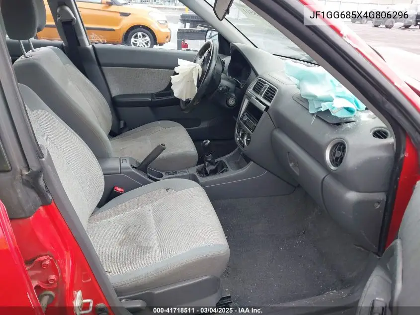 2004 Subaru Impreza Outback Sport VIN: JF1GG685X4G806296 Lot: 41718511