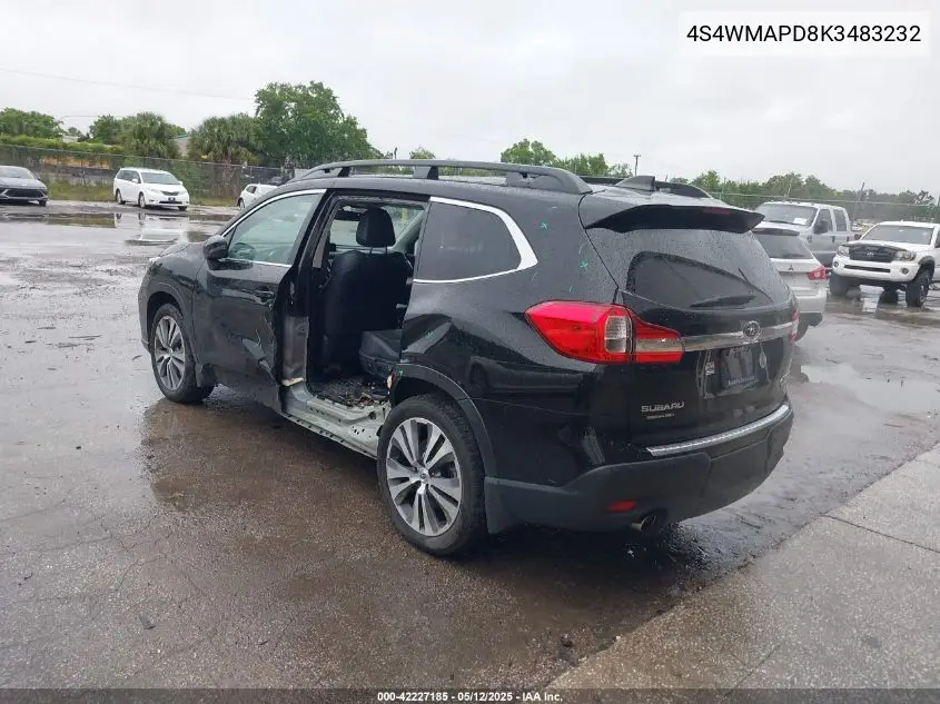 2019 Subaru Ascent Limited VIN: 4S4WMAPD8K3483232 Lot: 42227185