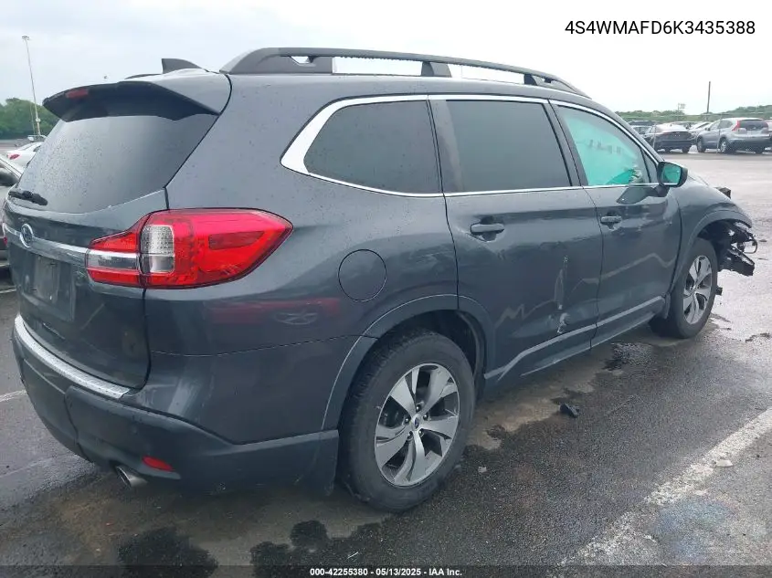 2019 Subaru Ascent Premium VIN: 4S4WMAFD6K3435388 Lot: 42255380