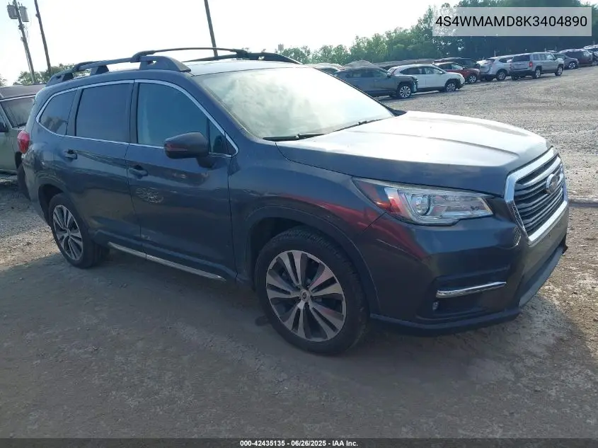 2019 Subaru Ascent Limited VIN: 4S4WMAMD8K3404890 Lot: 42435135