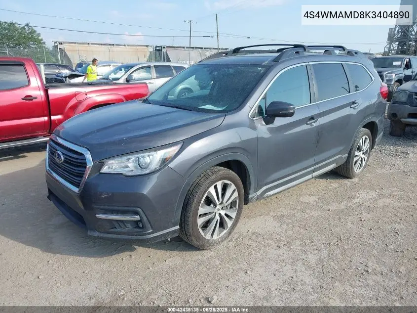 2019 Subaru Ascent Limited VIN: 4S4WMAMD8K3404890 Lot: 42435135