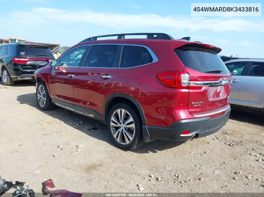 2019 Subaru Ascent Touring VIN: 4S4WMARD8K3433816 Lot: 42557155